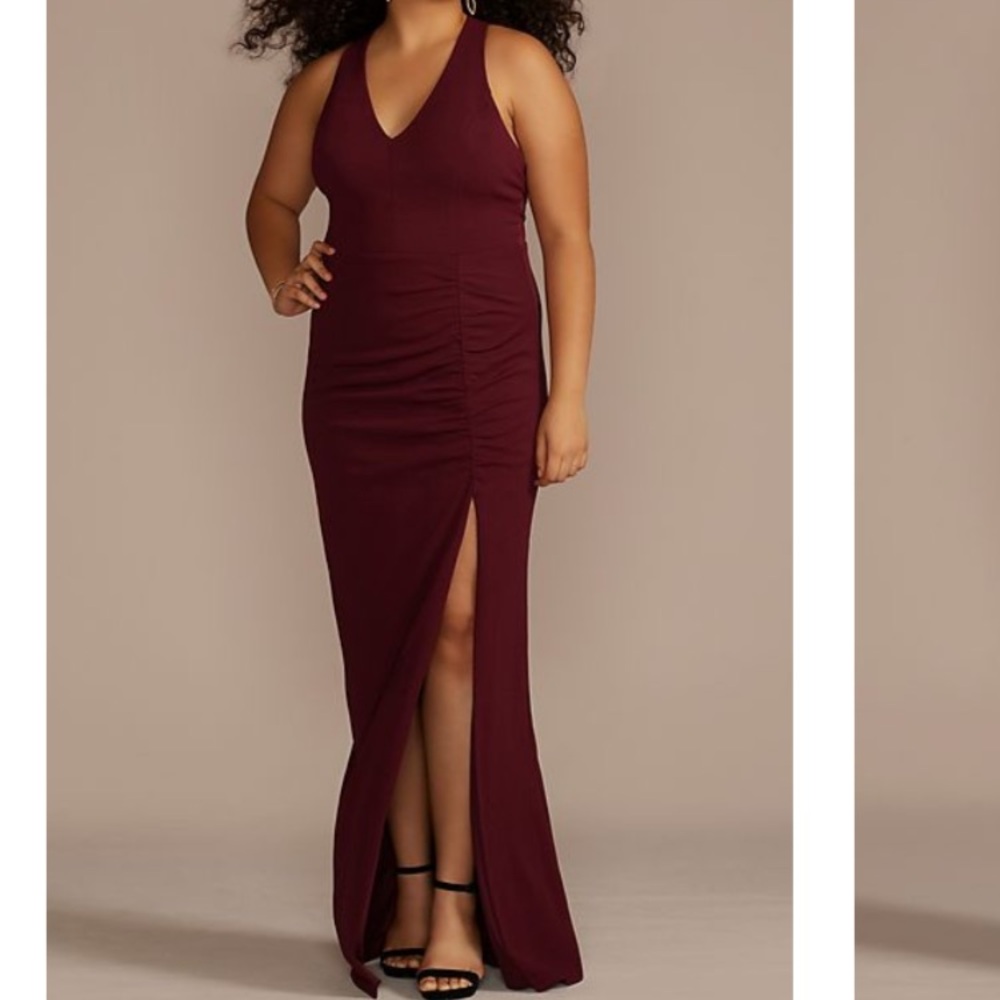 NWT Halter with Slit and Ruching